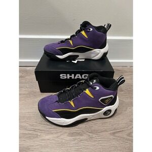 Shaq H.O.F. Basketball Shoes Purple Black Yellow Kids Size 3 AQ95027YUZ NEW